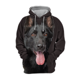 Unisex 3D Graphic Hoodies Animals Dogs German Shepherd Black - Threadford