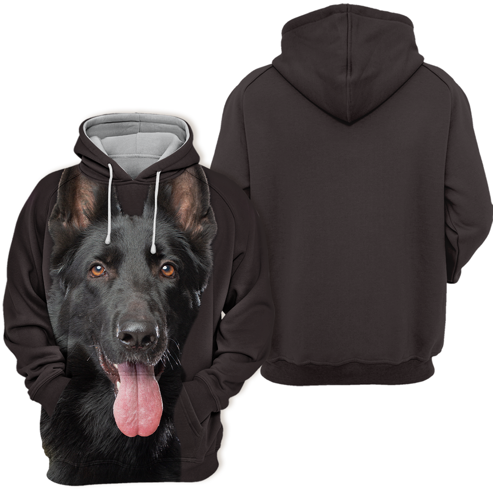 Unisex 3D Graphic Hoodies Animals Dogs German Shepherd Black - Threadford