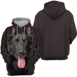 Unisex 3D Graphic Hoodies Animals Dogs German Shepherd Black - Threadford