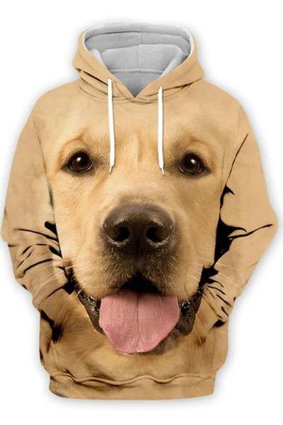 Unisex 3D Graphic Hoodies Animals Dogs Golden Retriever Open Mouth - Threadford