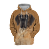 Unisex 3D Graphic Hoodies Animals Dogs Great Dane Brown Quiet - Threadford