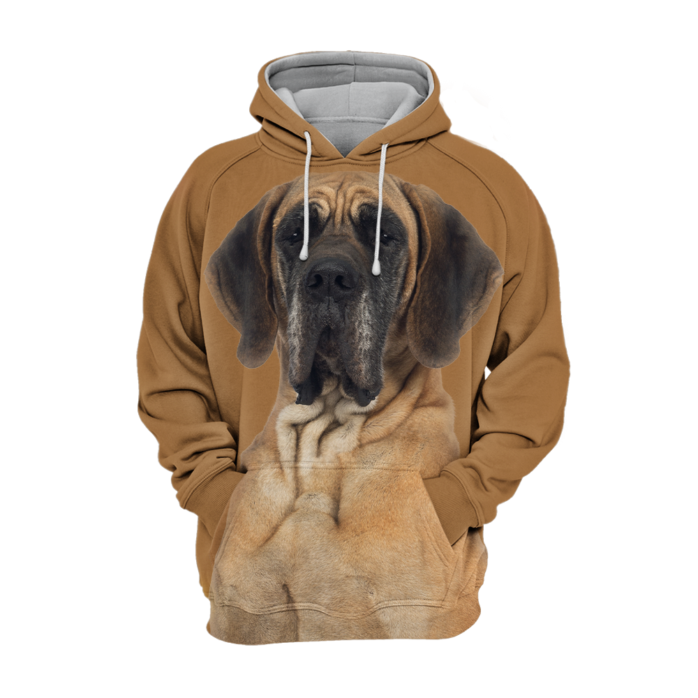 Unisex 3D Graphic Hoodies Animals Dogs Great Dane Brown Quiet - Threadford