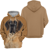 Unisex 3D Graphic Hoodies Animals Dogs Great Dane Brown Quiet - Threadford