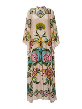 Exquisite Sunshine Floral Print Flowing Maxi Dress - Threadford