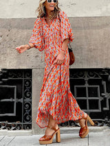 Bohemian Printed Maxi Dress - Threadford