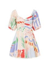 Modern Sophisticated Art Graffiti Floral Print Mini Dress - Threadford