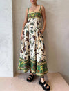 Sun Drenched Unique Print Smocked Back Pocketed Dress - Threadford