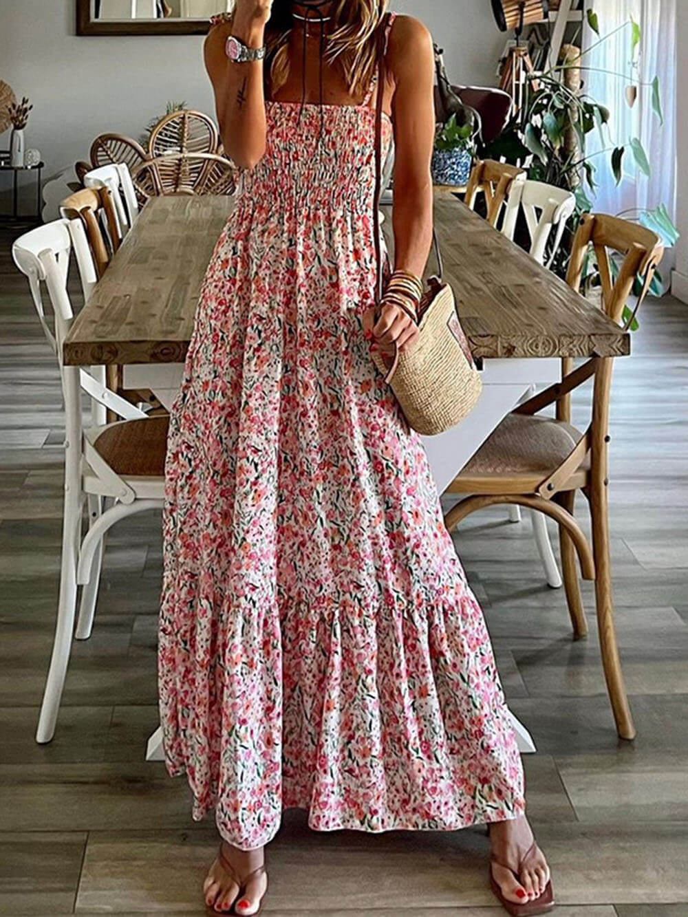 Bohemian Printed Slip Dress - Threadford