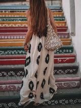 Sunshine Ethnic Print One Shoulder Loose Maxi Dress - Threadford
