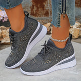 Giselle – Orthopaedic Trainers with Sparkling Rhinestones - Threadford