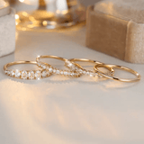 14k Gold Zirconia Stacking Rings - Threadford