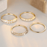 14k Gold Zirconia Stacking Rings - Threadford