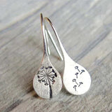 Retro Silver Floral Earrings - Threadford