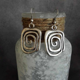 Retro Twisted Silver Earrings - Threadford