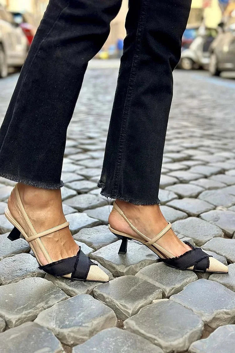 LUCREZIA | Elegant Slingback Court Shoes for a Sophisticated Style - Threadford