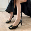 Teona™ | Elegant sandals with square toe and medium heel for a refined style - Threadford