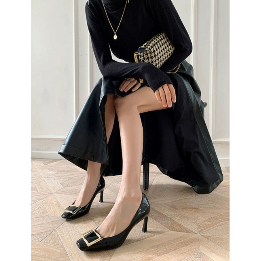 Teona™ | Elegant sandals with square toe and medium heel for a refined style - Threadford