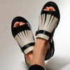 LUCREZIA | Elegant Platform Sandals with Fashionable Fringes - Threadford