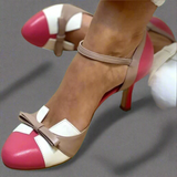 LUCINDA | Elegant colour block décolleté with a lovely ribbon ornament - Threadford