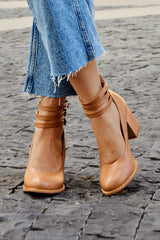 Caa™ | Elegant smooth sandals with ankle strap and chunky heel for a sophisticated look - Threadford