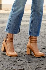 Caa™ | Elegant smooth sandals with ankle strap and chunky heel for a sophisticated look - Threadford