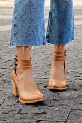 Caa™ | Elegant smooth sandals with ankle strap and chunky heel for a sophisticated look - Threadford