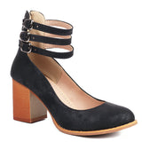 Caa™ | Elegant smooth sandals with ankle strap and chunky heel for a sophisticated look - Threadford