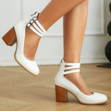 Caa™ | Elegant smooth sandals with ankle strap and chunky heel for a sophisticated look - Threadford