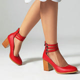 Caa™ | Elegant smooth sandals with ankle strap and chunky heel for a sophisticated look - Threadford