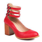 Caa™ | Elegant smooth sandals with ankle strap and chunky heel for a sophisticated look - Threadford