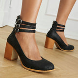 Caa™ | Elegant smooth sandals with ankle strap and chunky heel for a sophisticated look - Threadford