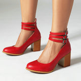 Caa™ | Elegant smooth sandals with ankle strap and chunky heel for a sophisticated look - Threadford