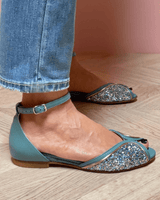 BRIGITTA | Elegant Low Glitter Sandals Perfect for Any Occasion - Threadford