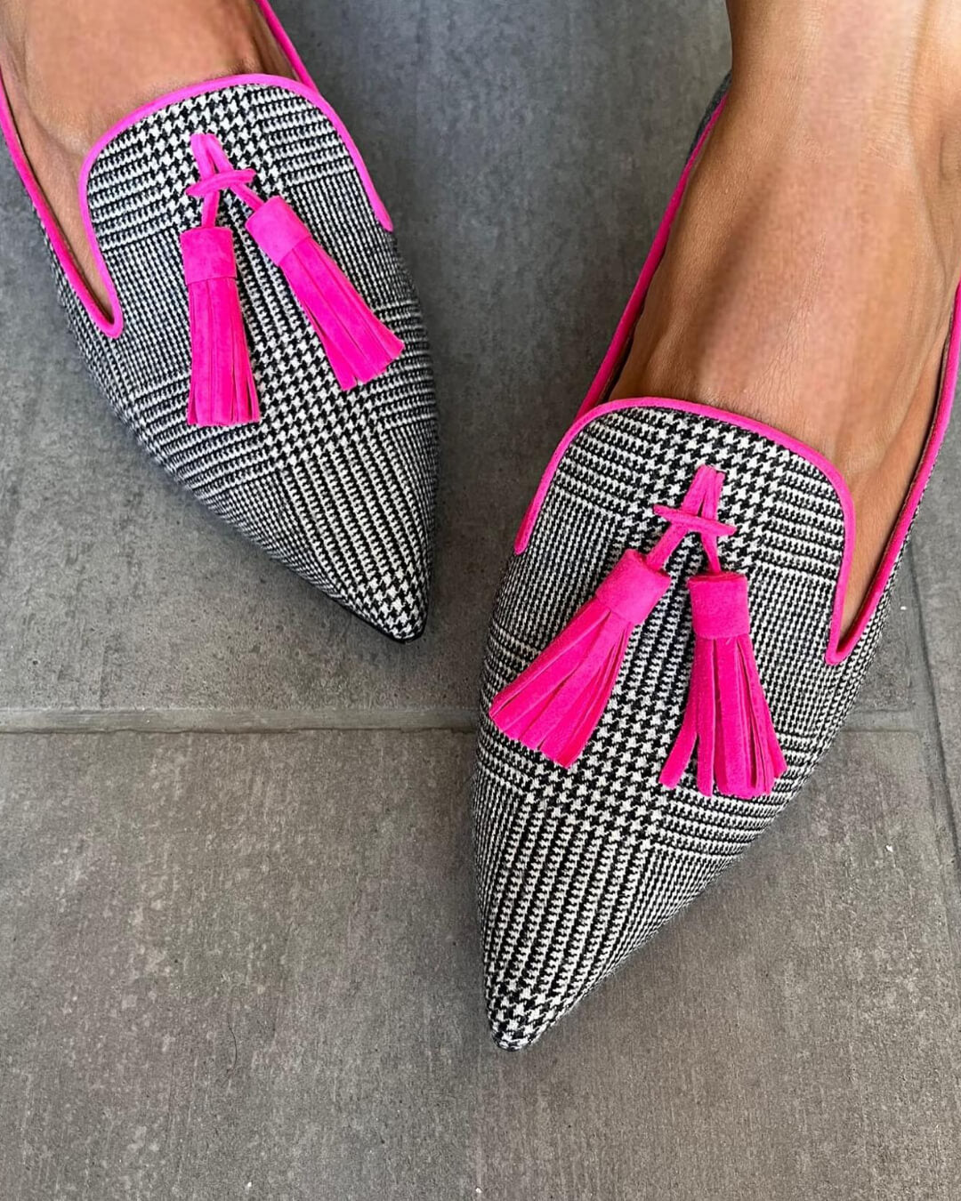 NADINE | Elegant pointed loafers with comfortable tassels - Threadford