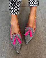 NADINE | Elegant pointed loafers with comfortable tassels - Threadford