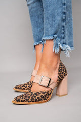 Avano™ | Elegant leopard print suede sandals with a stable heel and superior comfort - Threadford
