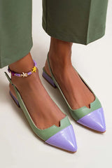 VITTORIA | Elegant ballerinas with a pointed toe and bicolour details for a refined style - Threadford