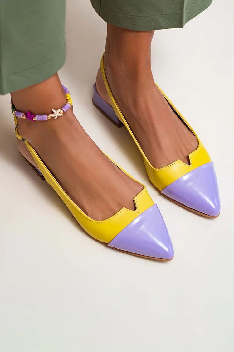 VITTORIA | Elegant ballerinas with a pointed toe and bicolour details for a refined style - Threadford