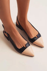 VITTORIA | Elegant ballerinas with a pointed toe and bicolour details for a refined style - Threadford