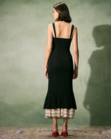 The Black Sweetheart Neck Bodycon Slip Maxi Dress - Threadford