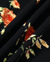 The Black V Neck Floral Short Sleeve Maxi Dress - Threadford