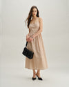 Orange Striped Sweetheart Neck Slip Maxi Dress - Threadford