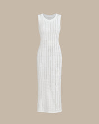 White Knit Bodycon Sleeveless Maxi Dress