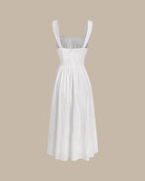 White Ruched Slip Maxi Dress - Threadford
