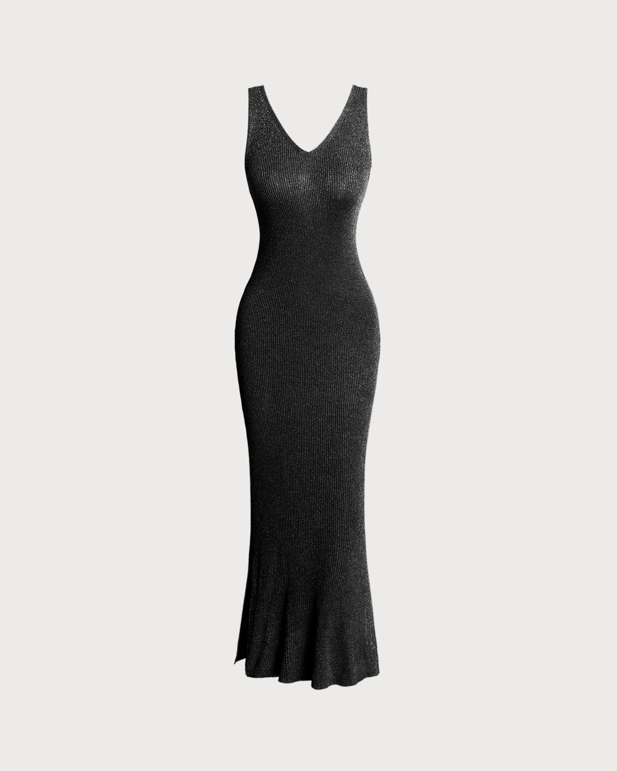 Black Bodycon Sleeveless Slit Midi Dress - Threadford