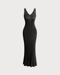 Black Bodycon Sleeveless Slit Midi Dress