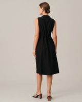The Black V-Neck Tunic Midi Dress - Threadford