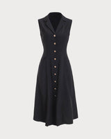 The Black V-Neck Tunic Midi Dress - Threadford