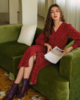 The Polka Dot Pleated Midi Dress - Threadford