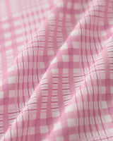 Pink Plaid V-Neck Midi Dress - Threadford